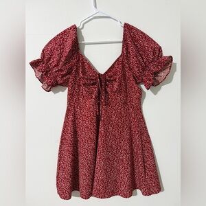 SHEIN Red Floral Mini Dress